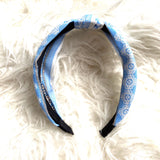 No Brand Light Blue Floral Knotted Headband