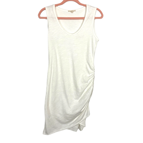 Wasabi + Mint White Tank Dress with Side Ruching- Size S