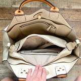 No Brand Tan Leather Handbag with Removable Smaller Handbag Inside (LIKE NEW)