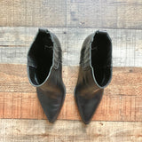 Marc Fisher Black Leather Stretch Ankle Boots- Size 7