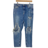 Topshop Mom Super Distressed Jeans- Size 32 (Inseam 26")