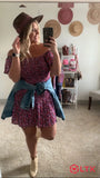 Lulus Black with Pink/Red Floral Pattern Off the Shoulder Dress NWT- Size XL (sold out online)