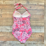 Isabel Maternity by Ingrid & Isabel Coral/Pink Floral Halter Padded One Piece NWT- Size M (sold out online)