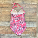 Isabel Maternity by Ingrid & Isabel Coral/Pink Floral Halter Padded One Piece NWT- Size M (sold out online)