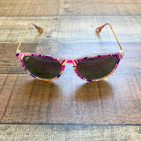 Blenders Eyewear Pink/Purple/Blue/Yellow Frames and Mirrored Lens Sunglasses with Microfiber Drawstring Bag (Great Condition)