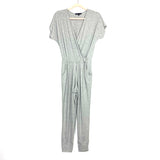 Gibson Look Grey Surplice Wrap Jogger Jumpsuit- Size XXS