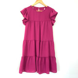 Pink Lily Magenta Tiered Ruffle Dress NWT- Size S