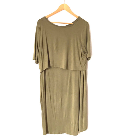 New Look Green Maternity/Nursing Dress-Size 12