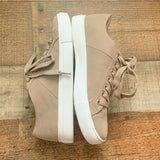 Loft Khaki Fur Lined Sneakers- Size 7