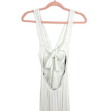 Forever21 White Twisted Front Tie Back Dress with Front Slits- Size S