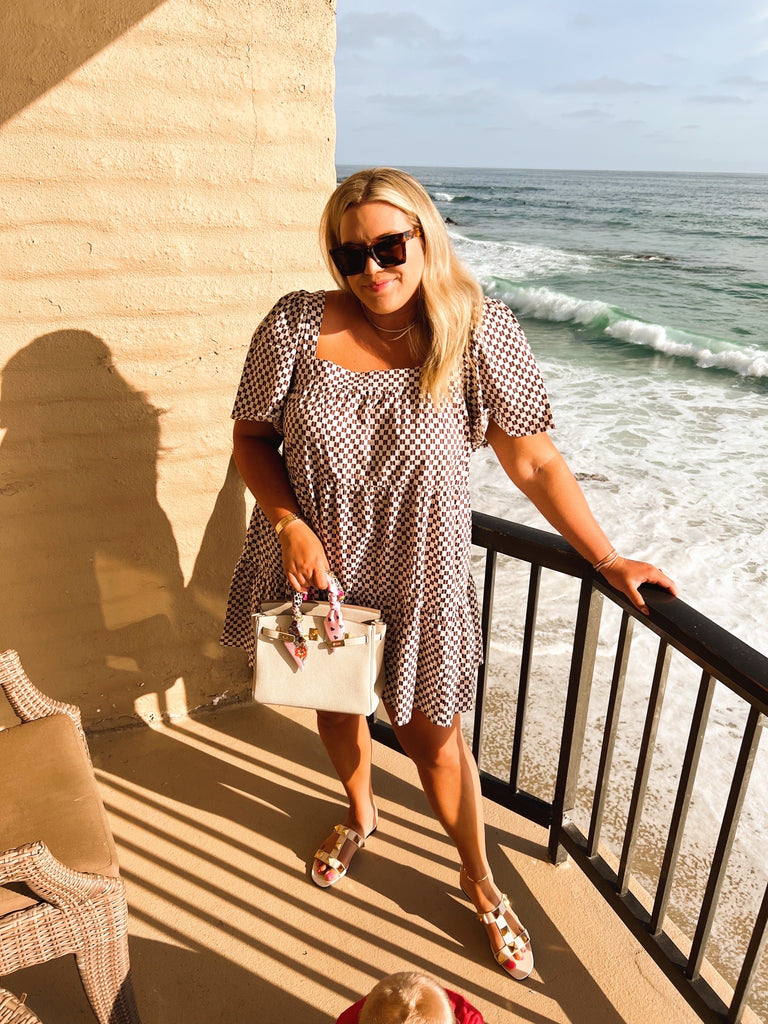 Abercrombie & Fitch Brown Pattern Angel Sleeve Trapeze Mini Dress- Siz The Saved Collection Abercrombie & Fitch Brown Pattern Angel Sleeve Trapeze Mini Dress- Siz The Saved Collection