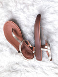 FitFlop Brown and Gold Back Strap Sandals with Comfort Technology (like brand new) - Size 7