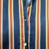 JAG Striped 100% Silk Mother of Pearl Button Up with Top Skull Button Blouse- Size S