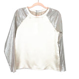 Molly Bracken Premium Gold Pink Woven Metallic Blouse NWT- Size XS