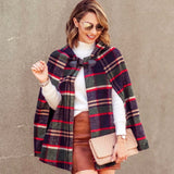 No Brand Plaid Sleeveless Poncho With Hook Closure And Hood- Size ~S (See Notes)