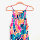 Lilly Pulitzer Pineapple Print Back Tie Tassel Swing Dress- Size L