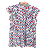 THML Red, White, and Blue Printed Top NWT- Size XS