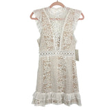 Tobi Ivory Tan Lined Lace Crochet Dress NWT- Size S