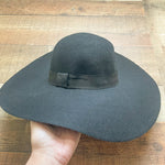 D&Y Black Belted Wool Hat- Size One Size Fits Most