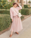 Chicwish Pink Heart Bubble Knit Sweater- Size ~ S