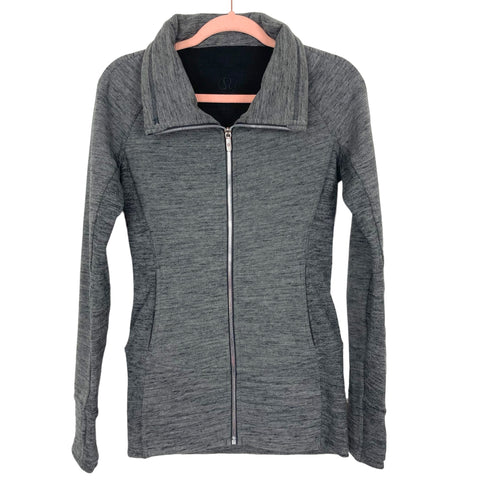 Lululemon Heathered Grey Fleece Lined Jacket- Size 4
