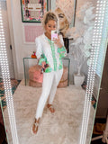 Lily Pulitzer White Patterned Button Up- Size S (See Notes)