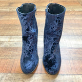 New Look Blue Crushed Velvet Booties- Size 7/40 (US 9)