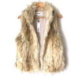 BB Dakota Ivory Faux Fur Vest NWT- Size XS