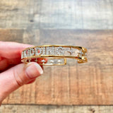 APM Monaco CZ Just Kidding Open Cuff Bracelet