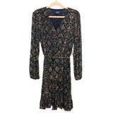Scoop Black Animal Print Mesh Wrap Dress NWT- Size L (12-14)
