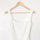 ASTR White Square Neck Thong Bodysuit- Size S