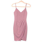 Lulus Mauve Fitted Faux Wrap Front Dress- Size S