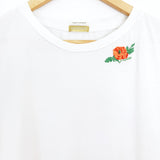 Mother White Short Sleeve Floral Embroided Detail Top- Size XS