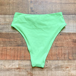 Aerie Neon Green Front Tie with Cut Out Bikini Bottoms NWT- Size S