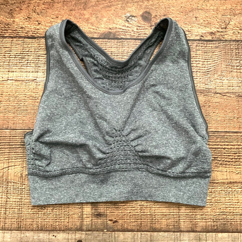 Sweaty Betty Grey Heathered Racer Back Sports Bra- Size L