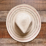 Evereve Tan Paper Straw with Multi-Color Stripes Adjustable Hat NWT