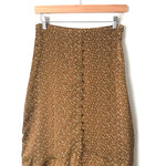 Nasty Gal Polka Dot Satin Faux Button Down Front Slit Skirt NWT- Size 4