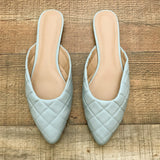 LOFT Light Slate Blue Quilted Mules- Size 11 (BRAND NEW)