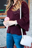 Lauren Conrad Wine Bell Sleeve Sweater- Size S
