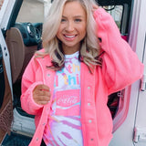 Wild Fable Bright Pink Sherpa Jacket- Size S