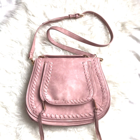 Urban Expressions Pink Cross Body Saddle Bag