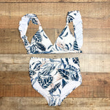 Mermaid Swimwear Tropical Leaf/Floral Pattern Ruched Sides Bikini Bottoms- Size S (we have matching top)