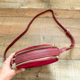 Free People Burgundy Velvet Round Crossbody