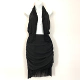 NBD Black Halter Fringe Dress- Size XS