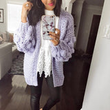 Blue B Lilac Pom Pom Sleeve Cardigan - Size S/M