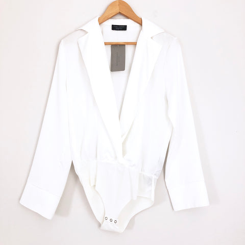 Zara Accessories Ivory Blazer Style Bodysuit NWT- Size M