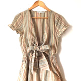 Saints + Secrets Tie Front Striped Dress- Size S
