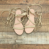 Asos Shoes Tan Tie Up Ankle Sandals- Size 8