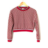 GP&J Baker x H&M Red Metallic Pattern Long Sleeve Top- Size XS (we have matching skirt-sold as separates)