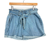 No Brand Light Wash Paper Bag Belted Shorts NWOT- Size M